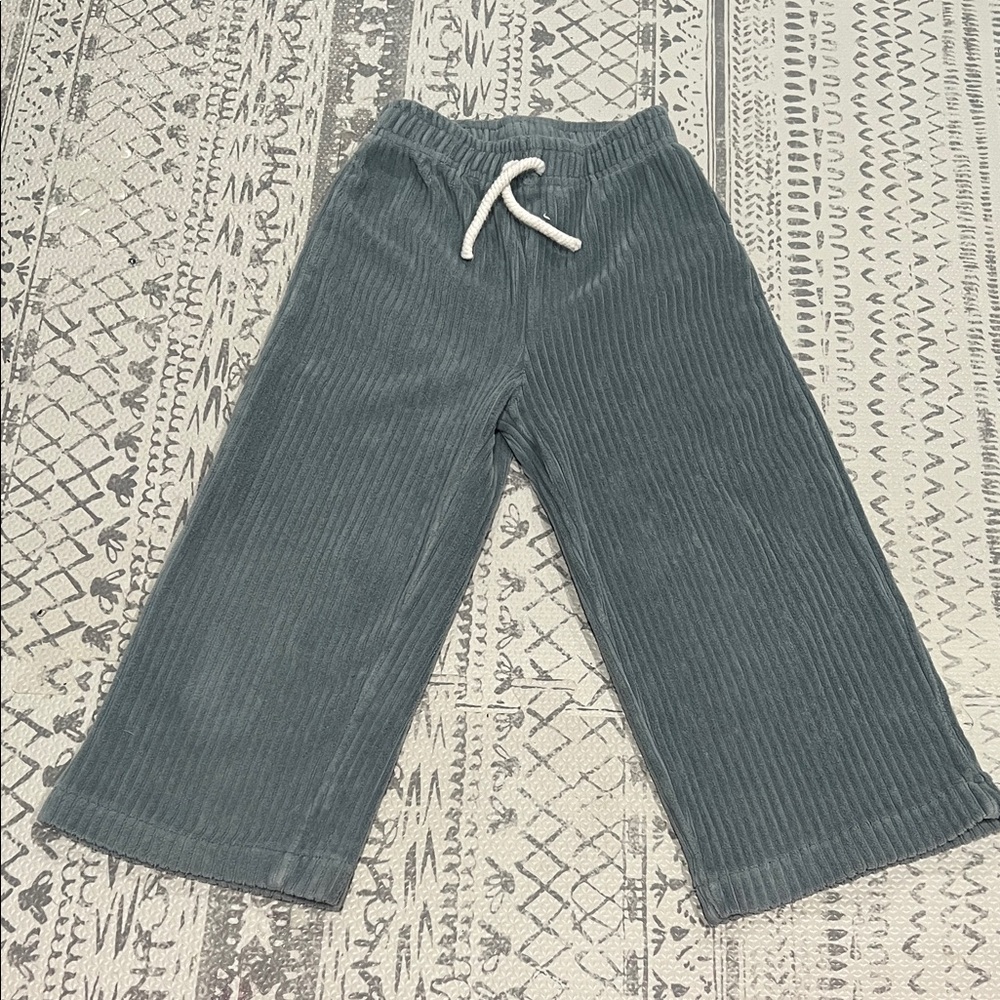 Zara Dusky Blue Corduroy Pants | Size 2–3Y | Wide Leg | Unisex